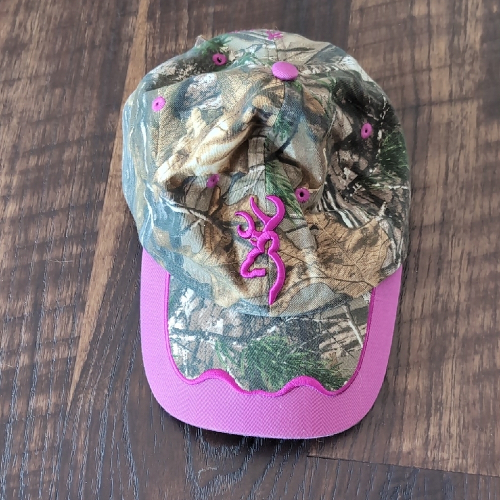 Browning Camo and Fuschia Cap with Logo